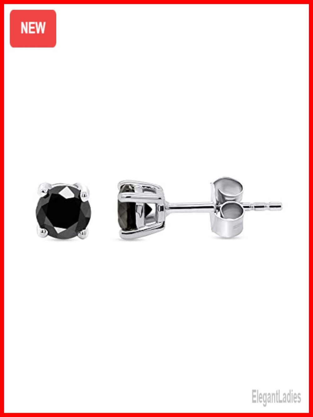 0.75 CTW Black Diamond Stud Earrings 14K Gold Over 925 Sterling Silver